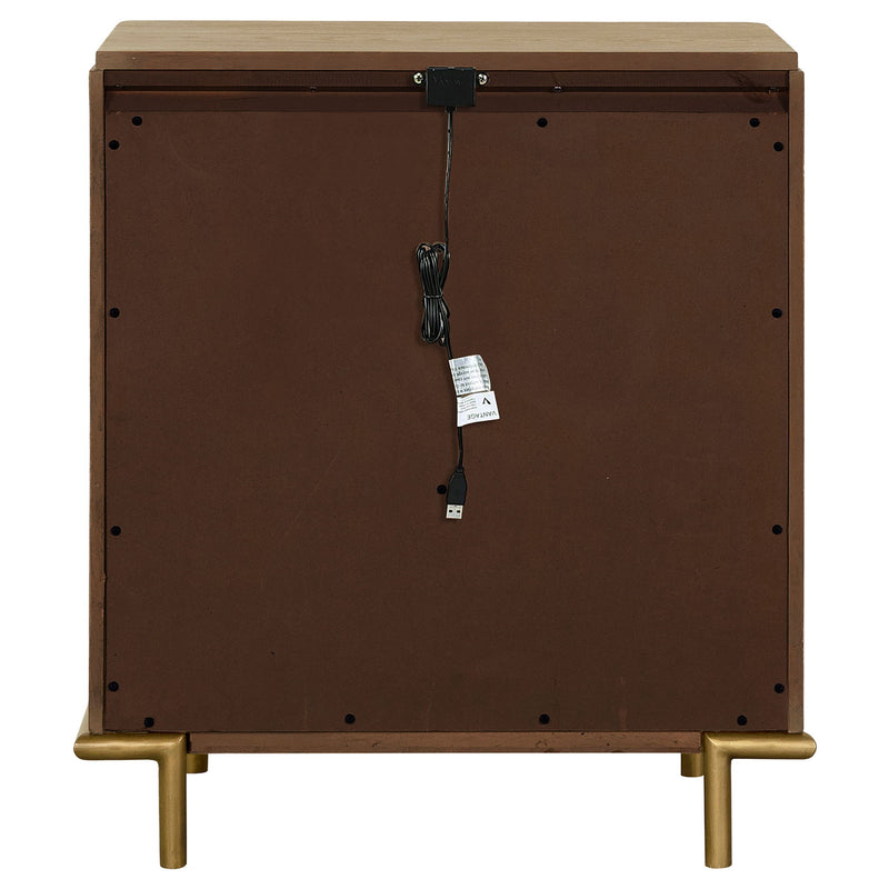 3 Drawer Nightstand With USB Ports - Brown