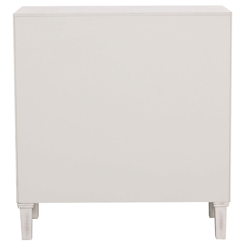 Clarkia Accent Cabinet with Floral Carved Door White