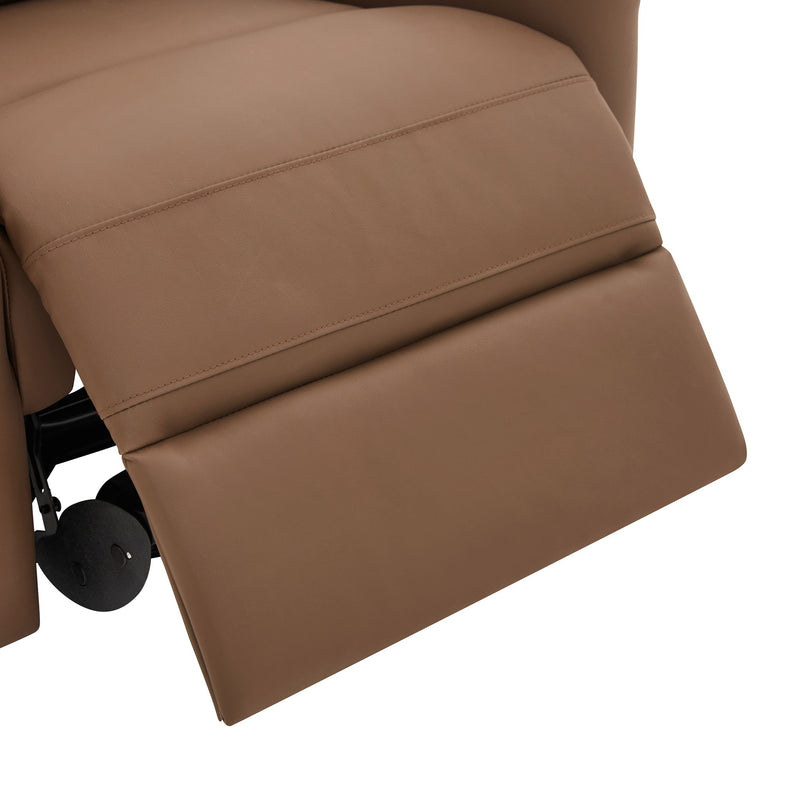 Manual Recliner, Swivel Rocking Chair With 8 Point Massage And Heating - Brown
