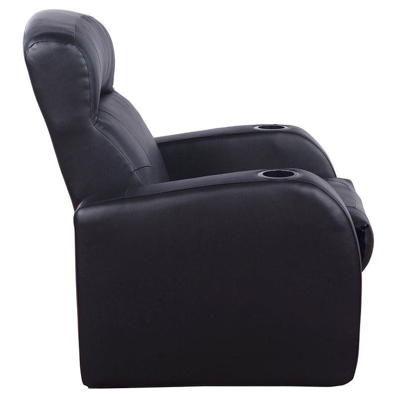 Upholstered Recliner With Cup Holder Comfort Lounge Chair - Black