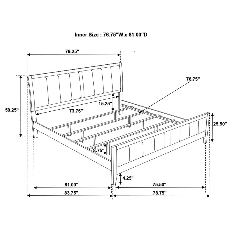 Carlton Wood Eastern King Panel Bed Cappuccino