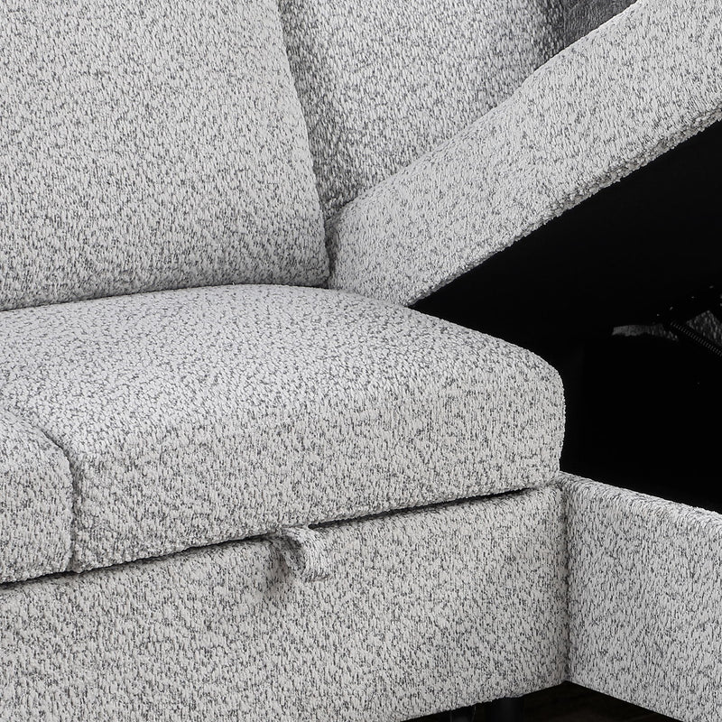Giza - Modular Sectional Sofa With Sleeper, Storage, USB Charging - Gray