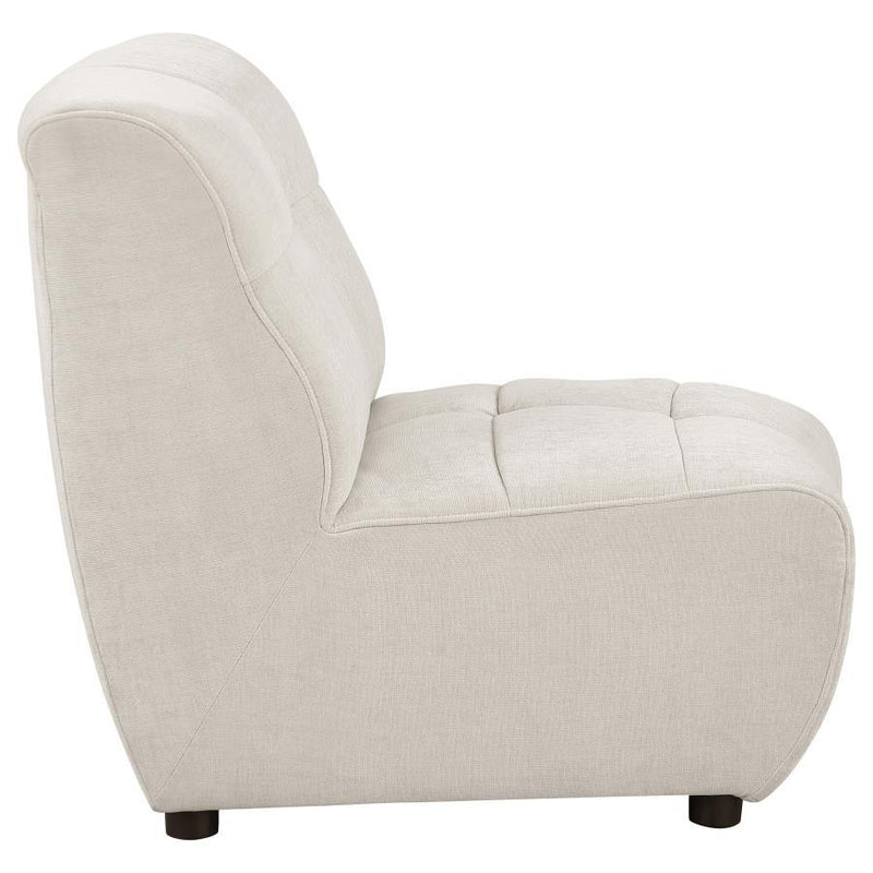 Charlotte - Upholstered Curved Armless Chair - Ivory