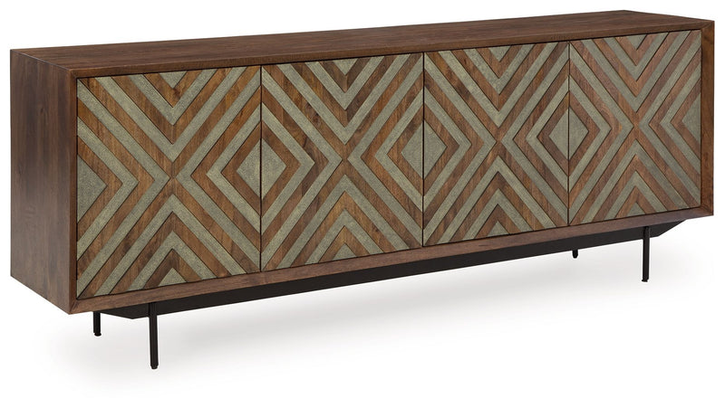 Dreggan - Accent Cabinet - Brown / Gold Finish
