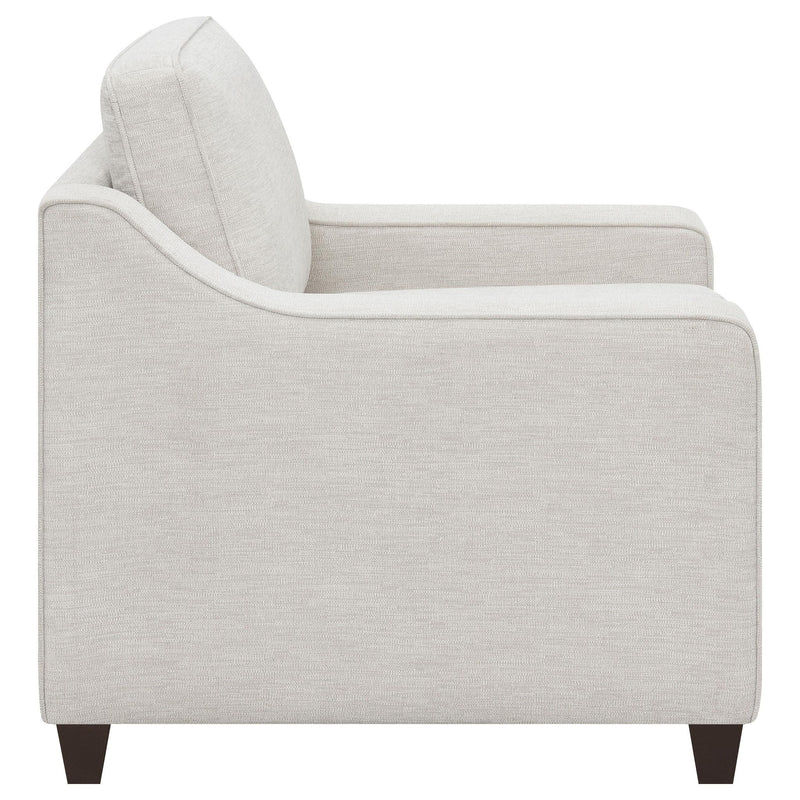Christine 3-piece Upholstered Sloped Arm Sofa Set Beige