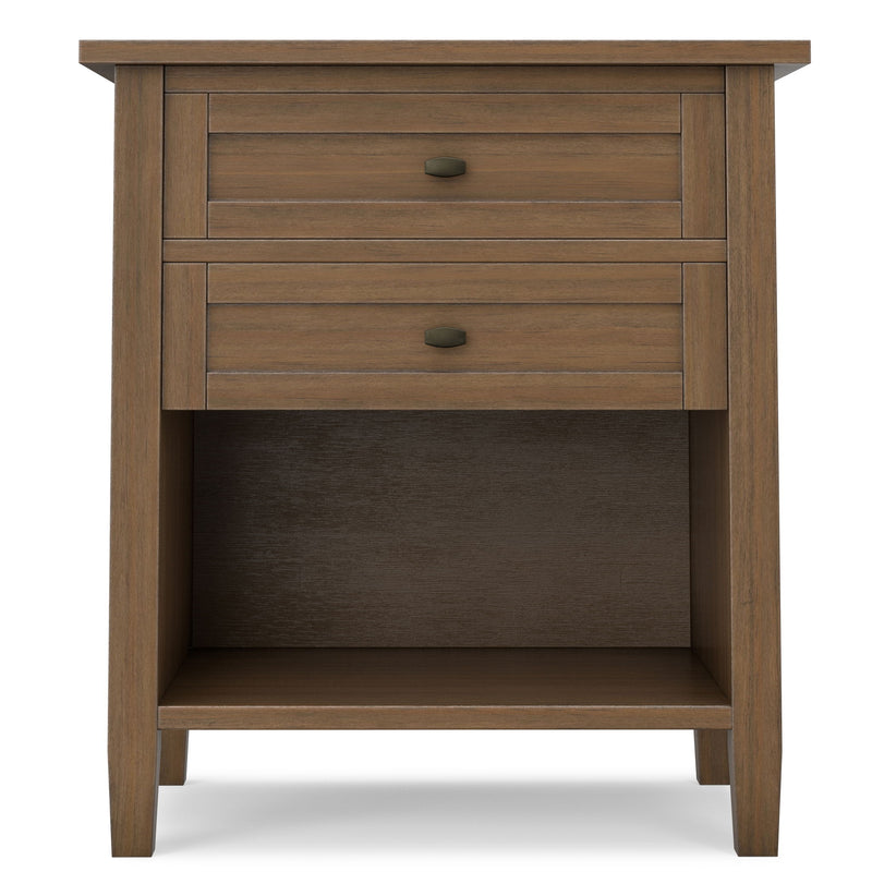 Warm Shaker - Bedside Table With 2 Drawers - Brown