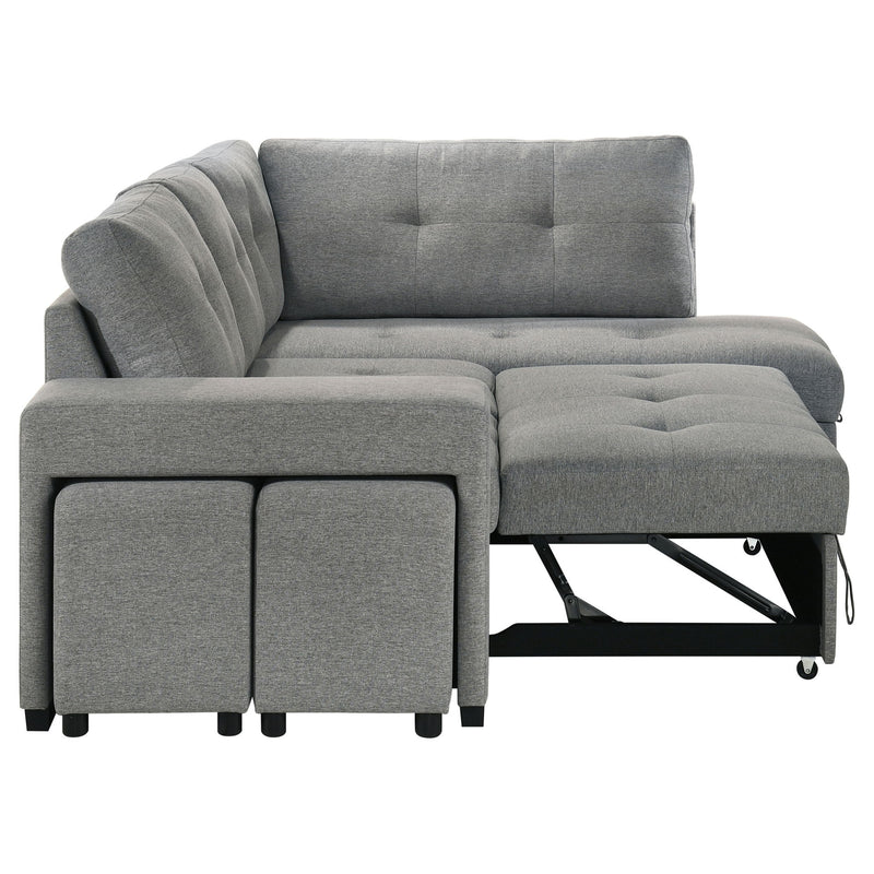 Atkinson - Sleeper Sectional Sofa With Lift Top Chaise - Gray
