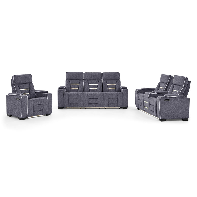 Austin - Console Reclining Loveseat With Storage Arms - Gray