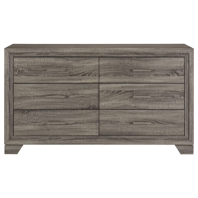 Funston - 6 Drawer Dresser Cabinet - Brown Oak