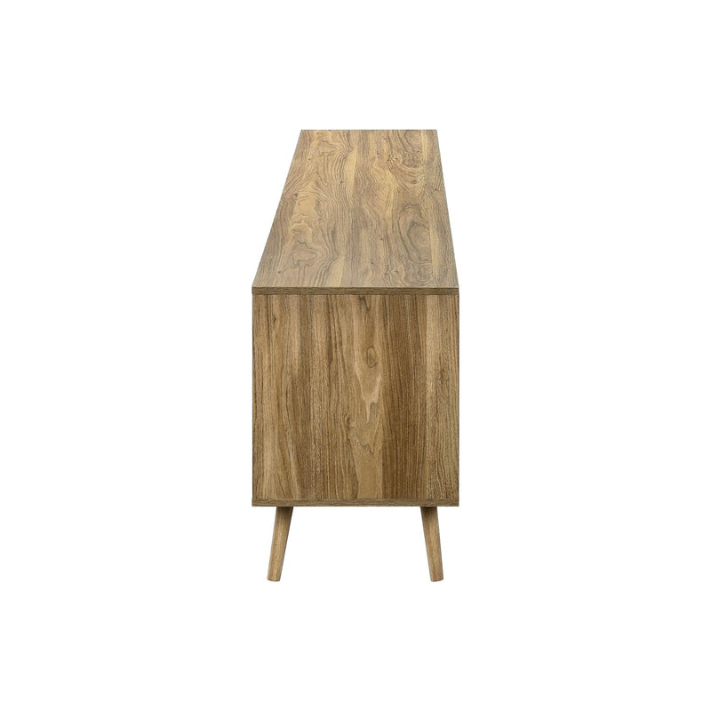 TV Stand, Storage Cabinet Console With Adjustable Shelf And Cable Management - Walnut