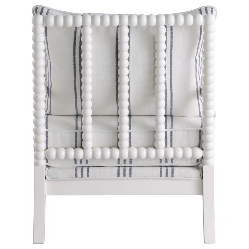 Blanchett Upholstered Bobbin Accent Chair White and Navy
