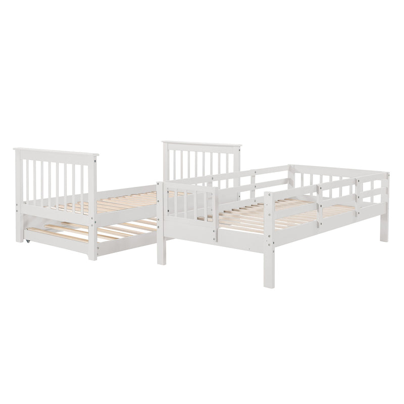 Stairway Bunk Bed & Storage And Guard Rail For Bedroom