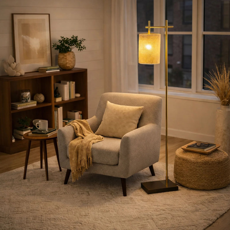 Brizo - Tall Corner Floor Lamp - Gold