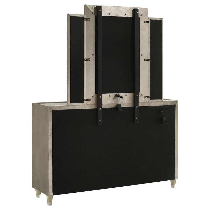 Mika - 8 Drawer LED Dresser With Mirror - Ivory