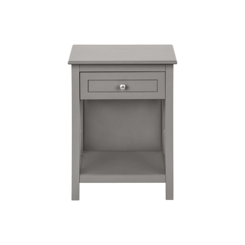 Accent End Table, 2 Tier, Storage Drawer, Transitional Style