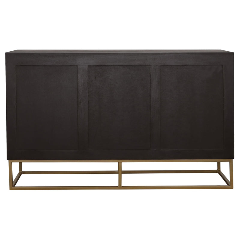 Zara 2-door 57-inch Wood Accent Storage Cabinet Black Walnut