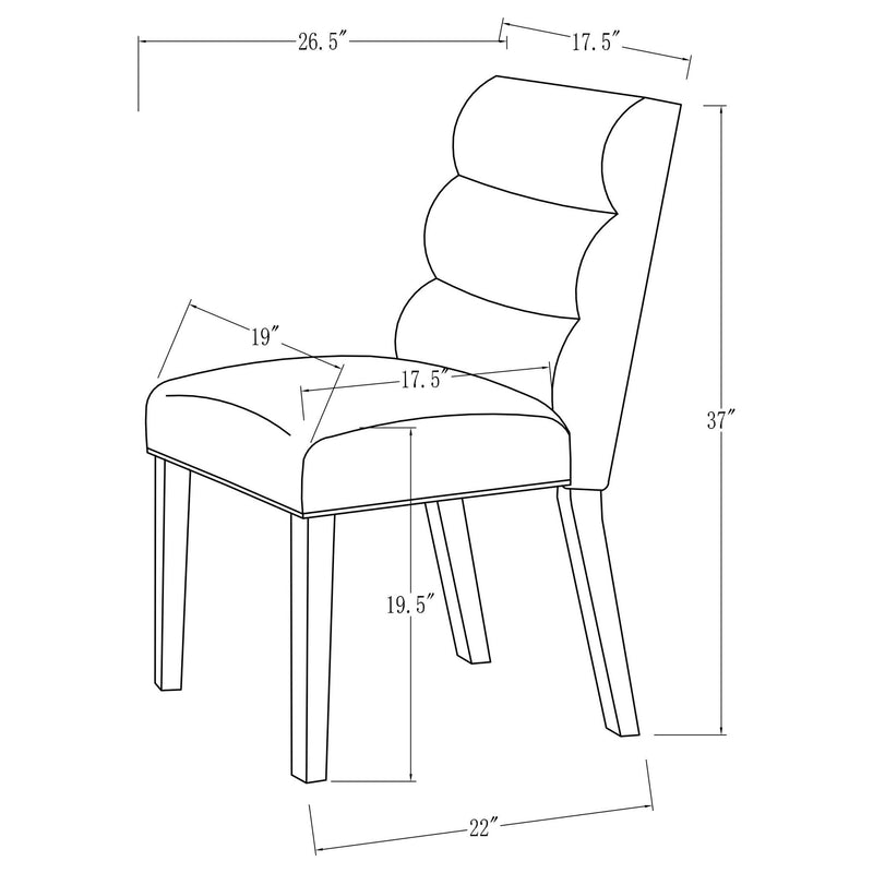 Carla Velvet Upholstered Dining Side Chair Stone (Set of 2)