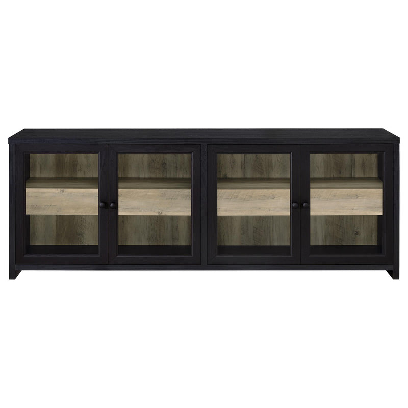Denison 79-inch 4-door TV Stand Media Console Black