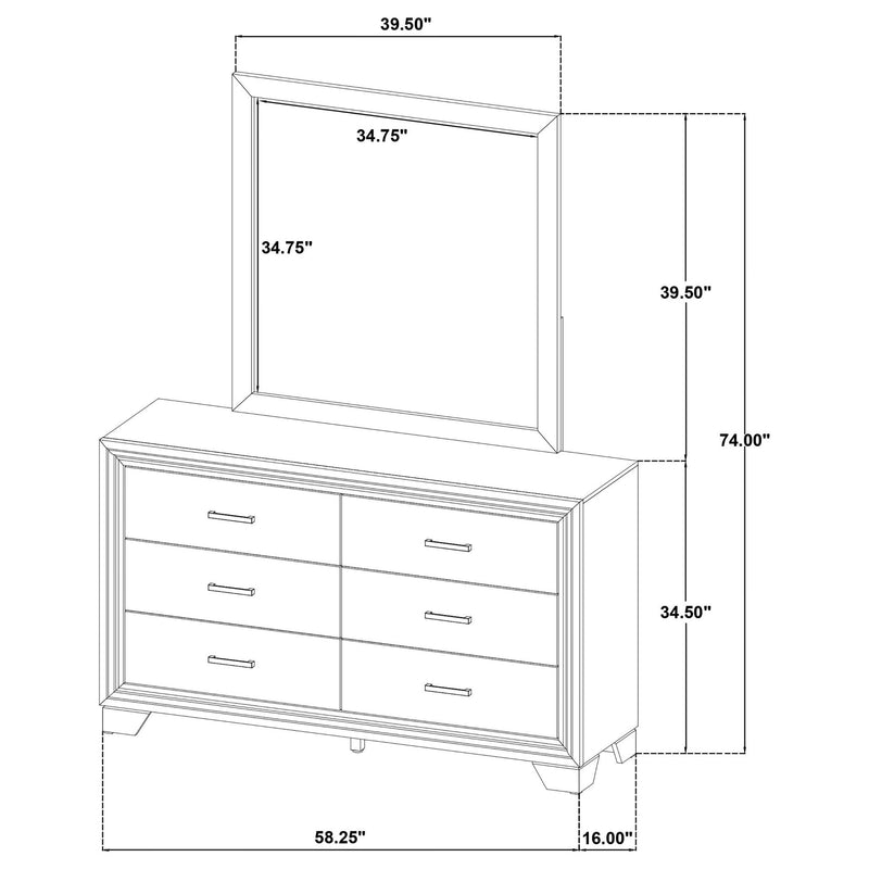 Wright 6-drawer Dresser and Mirror Brown Oak