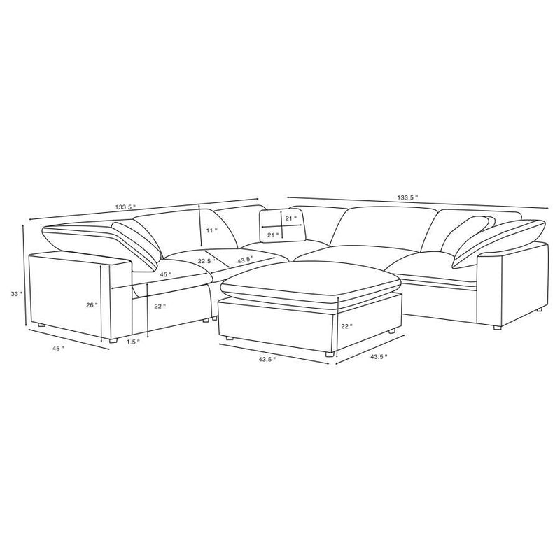 Raleigh - Boucle Upholstered Modular Sectional