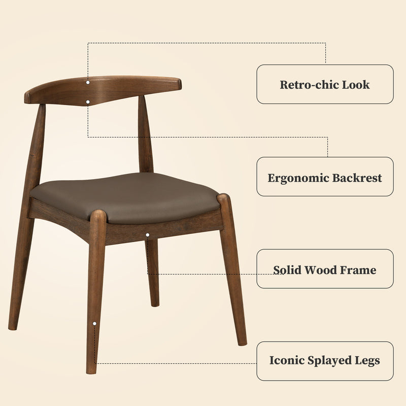 5 Piece Dining Set With 1 Table And 4 Upholstered Chairs - Brown / Walnut