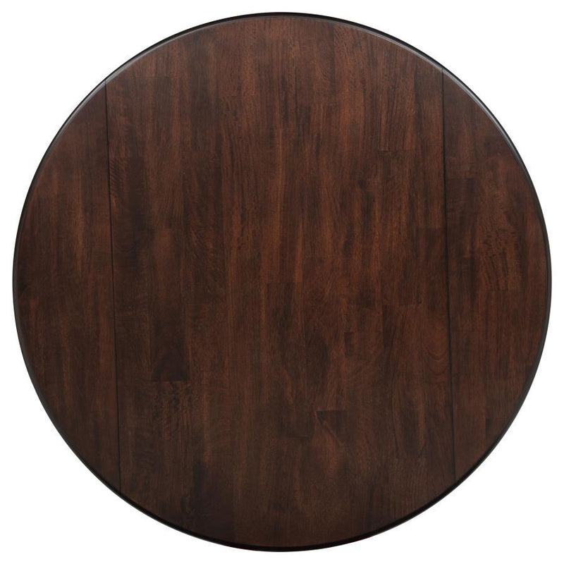 Barton - 5 Piece Round Wood Dining Table Set - Dark Brown