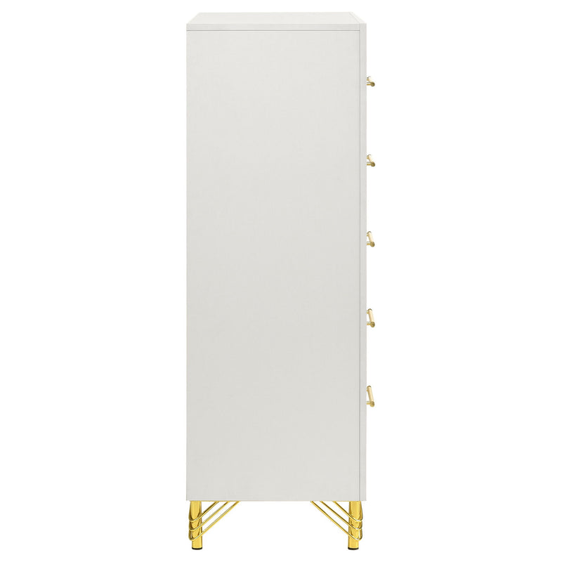 Chesney - 5 Drawer Chest With Trim - White