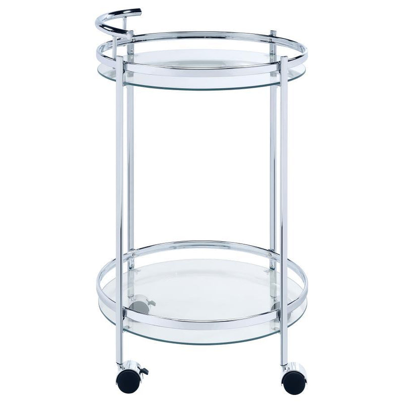 Chrissy - Round Glass Shelf Metal Bar Cart