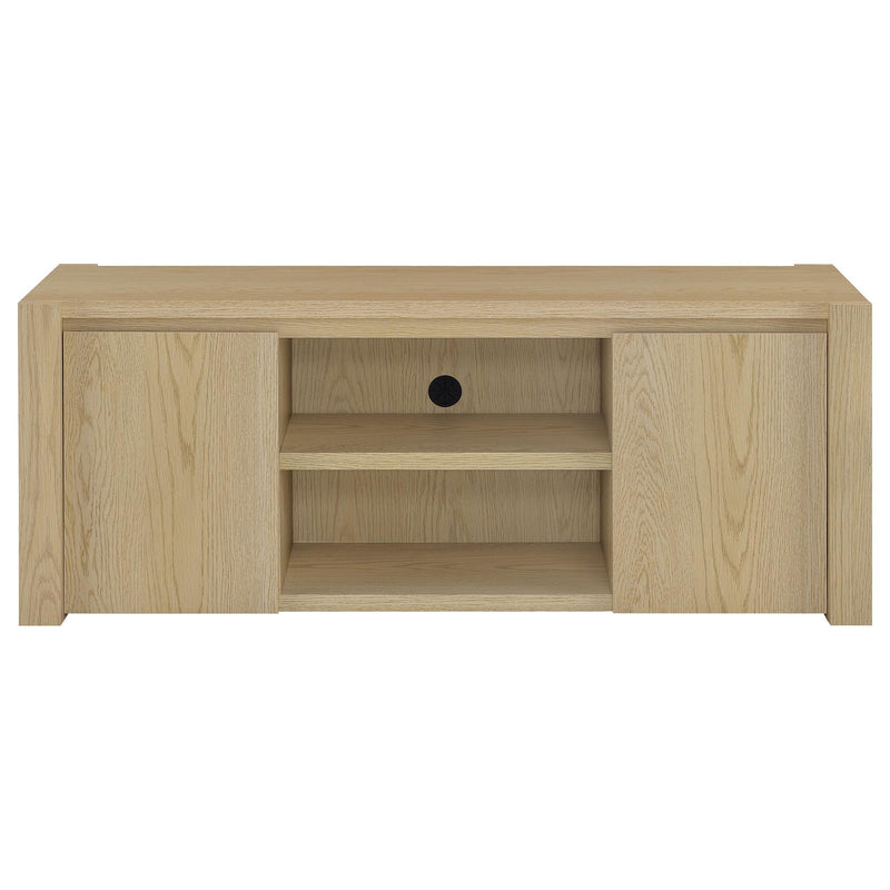 Susac - 3 Piece Entertainment Center With TV Stand And Media Towers - Light Oak