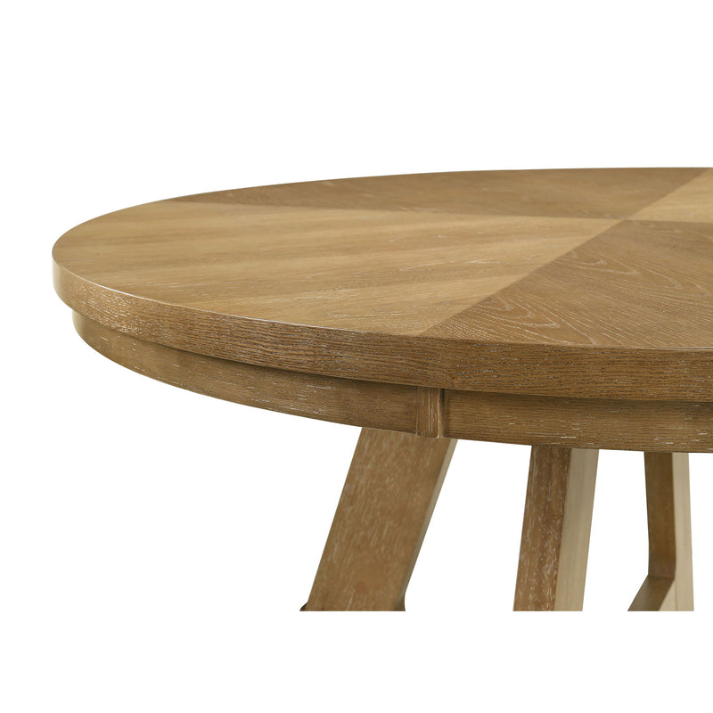 Kent - Round Dining Table - Brown Oak