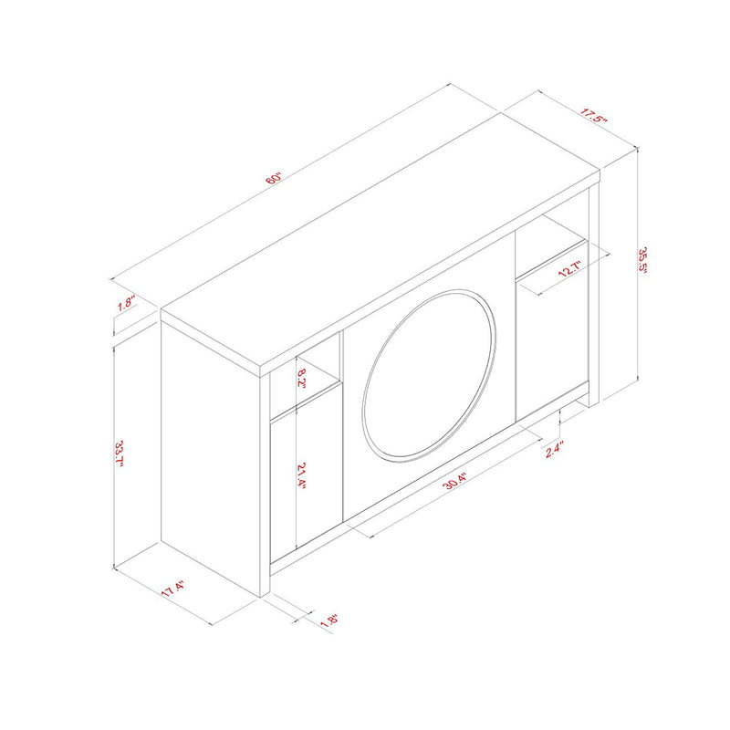 Nancy - Entertainment Unit With Bluetooth Speaker And LED Lighting - Gray