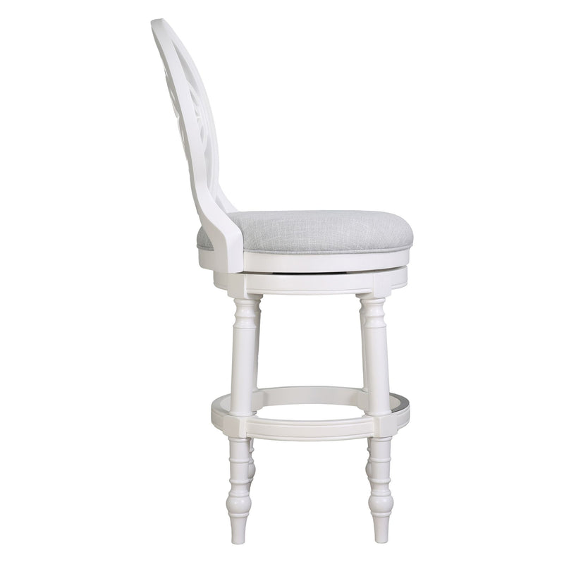 Stool With Back And Swivel Upholstered Seat