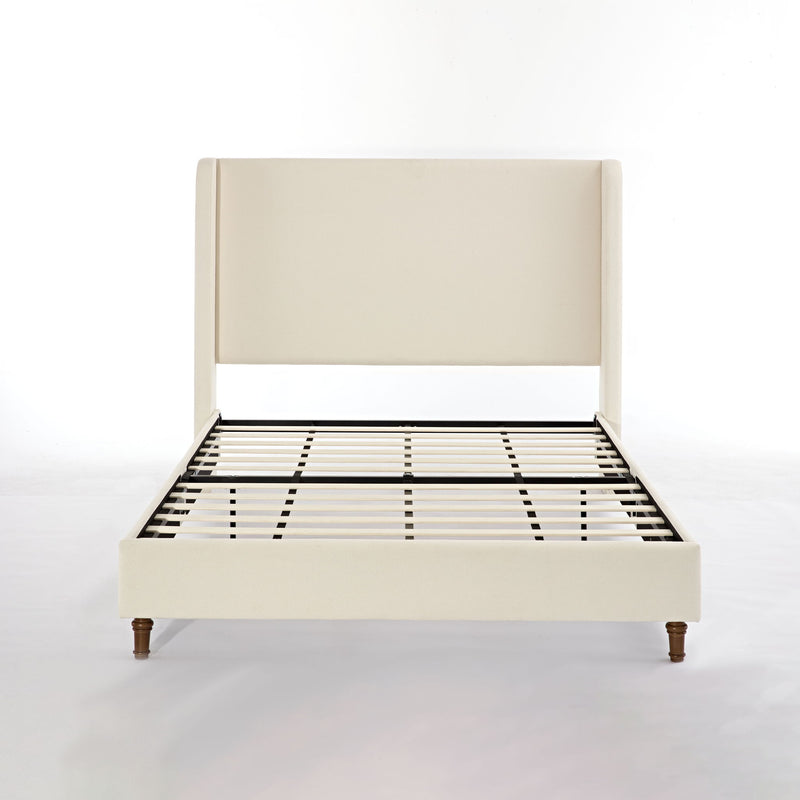 Harper - California King Size Tall Headboard Upholstered Bed - Ivory