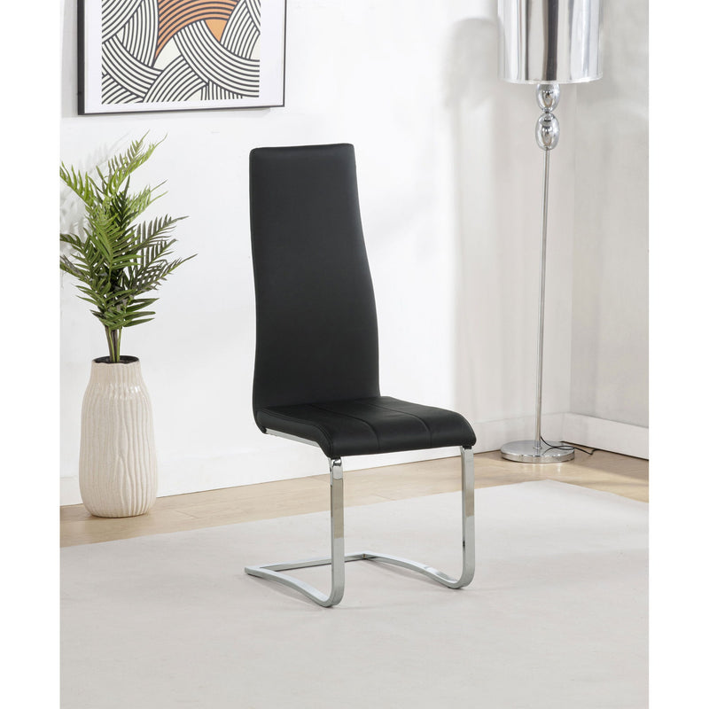 High Back Side Chairs Dining Chairs With Padded Upholstery (Set of 4) - Black