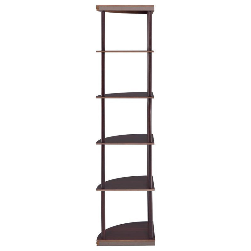 Bonwick - Wood 5-Shelf Corner Bookshelf - Cappuccino