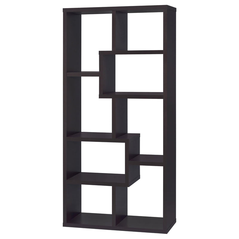 Theo 71-inch 6-shelf Bookshelf Cappuccino