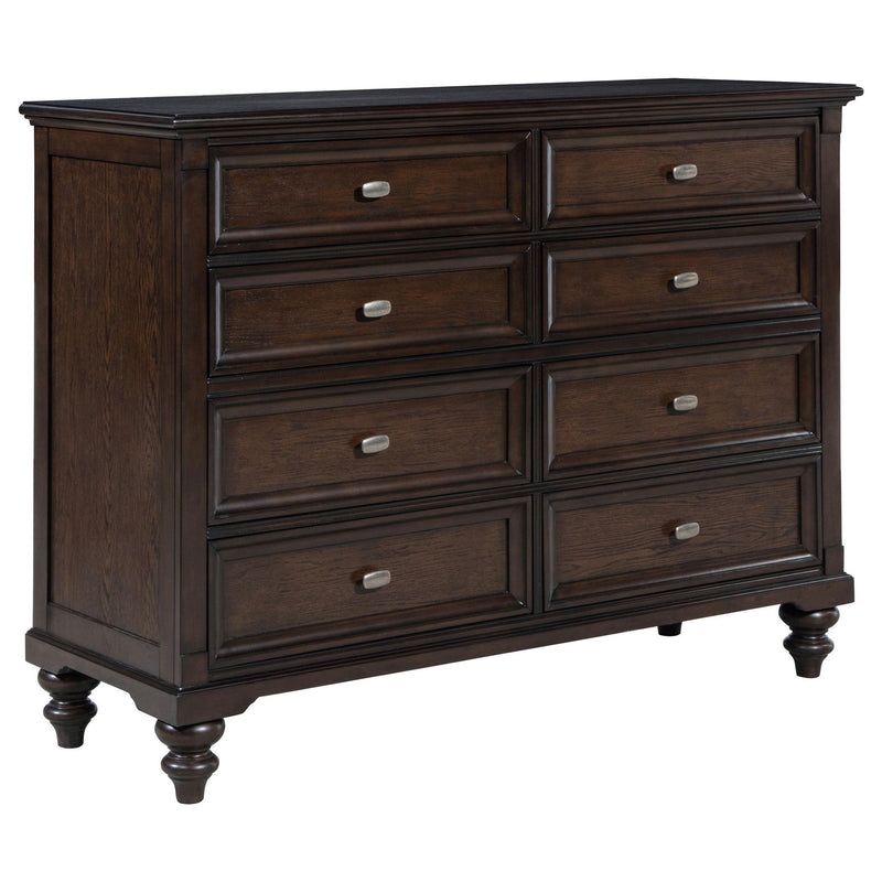 Devon 5-piece Full Bedroom Set Wine Red and Dark Oak