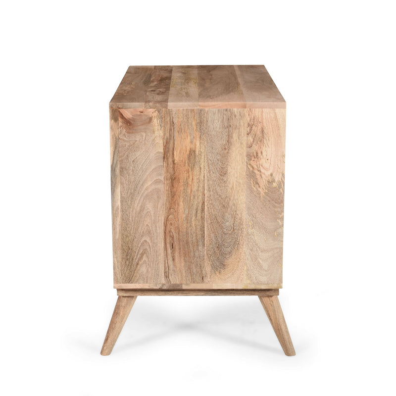 Stylish Style 2 Drawer 2 Door Cabinet, Mango Wood - Natural