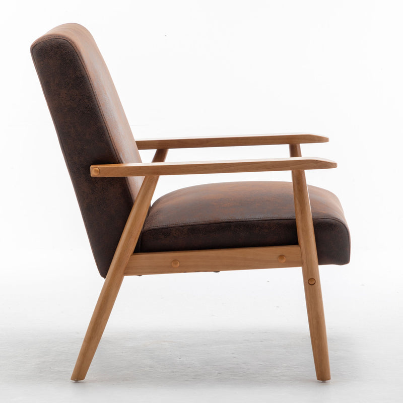 Wide Arm Chair - Brown