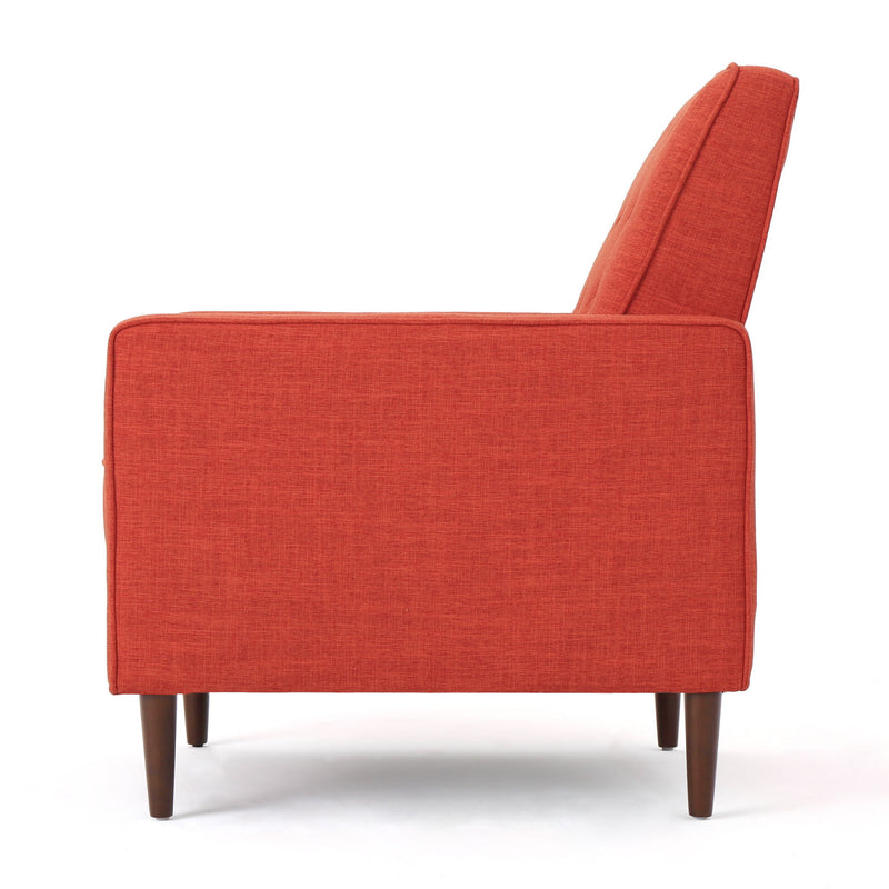Mid-Century Modern Recliner With Button Tufted Waffle Stitch
