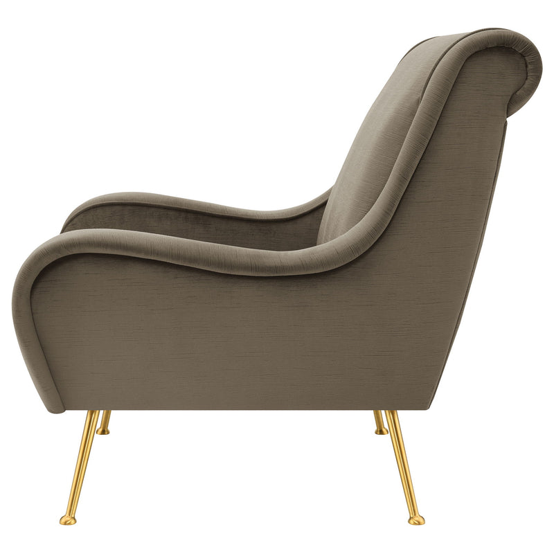 Lundy - Truffle Tight Cushion Accent Chair With Legs - Bronze Golden