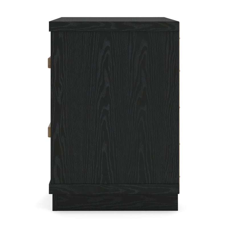 Kozmour - Two Drawer Night Stand - Black / Brown