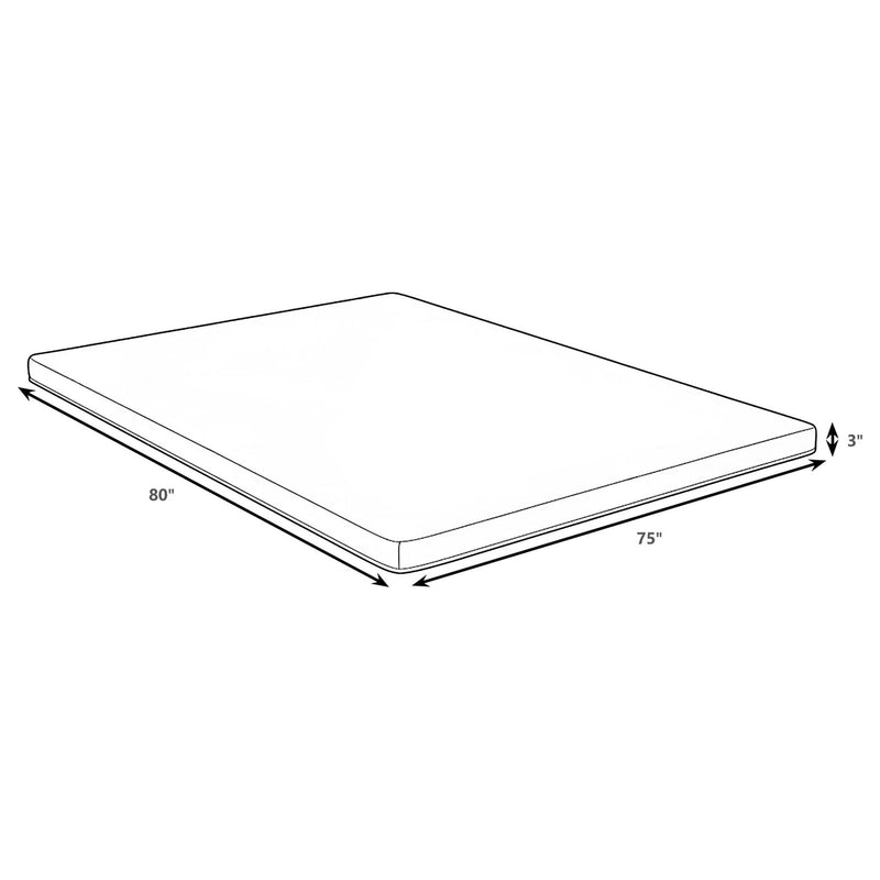 Cascade 3-inch Eastern King Cool Memory Foam Mattress Topper