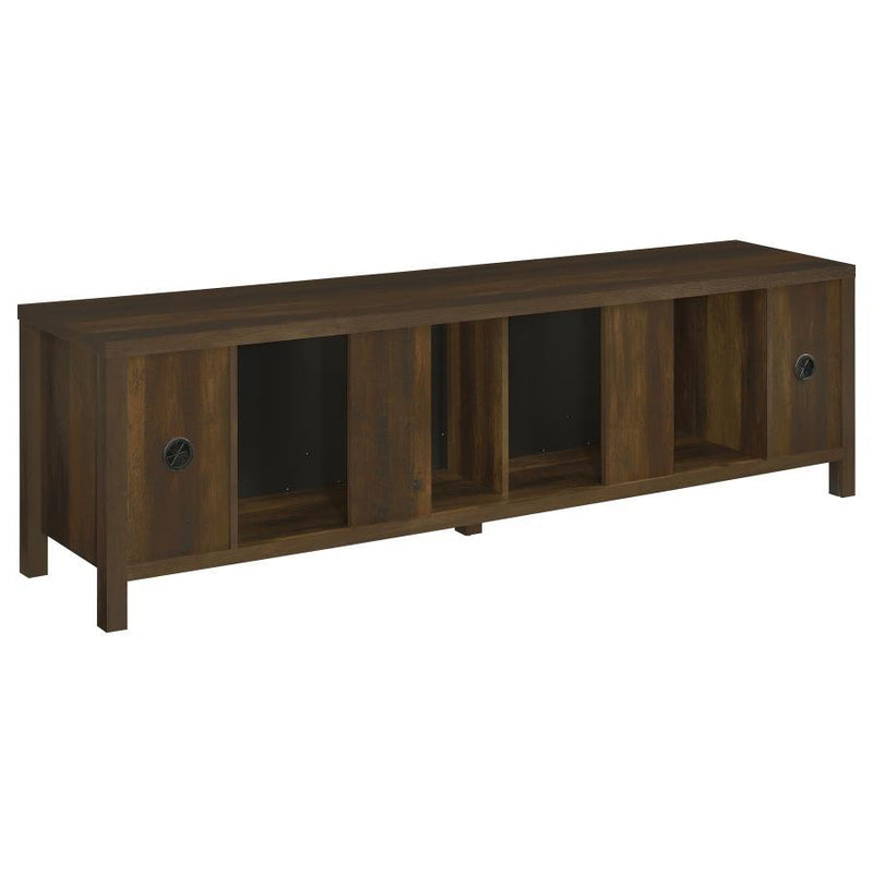 Carey - 79" TV Stand Fireplace Media Console - Dark Pine