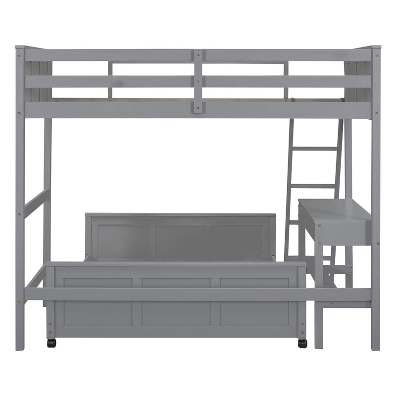 Full Over Full Bunk Bed With Desk