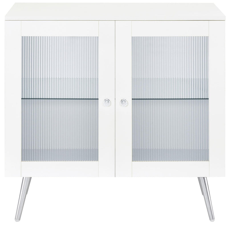 Nieta 2-door Engineered Wood Accent Cabinet White High Gloss