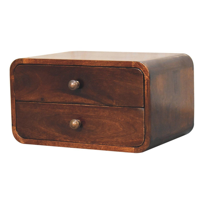Curved Wall Mounted Bedside Nightstand
