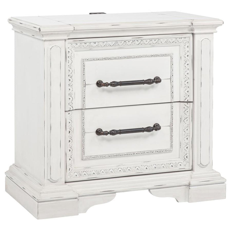 Mckinney - 2-Drawer Nightstand With Dual USB - Vintage White