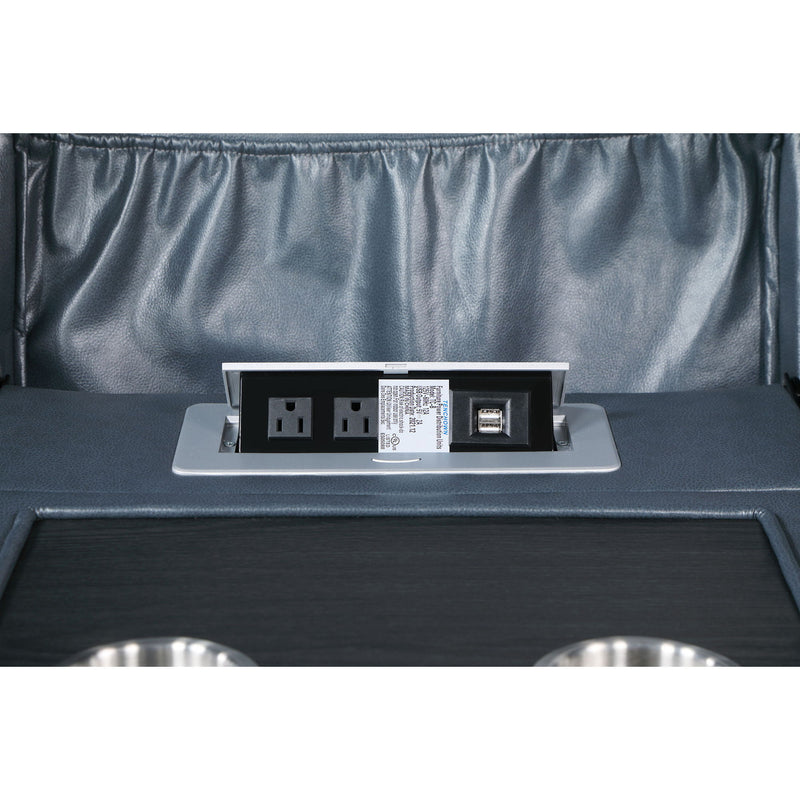 Stanwicke - 2 Piece Motion Reclining Sofa Set With Contrast Stitching - Blue