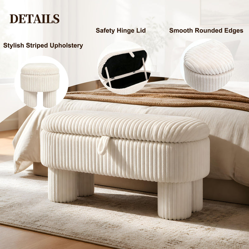 Modern Storage Ottoman Bench For Living Room
